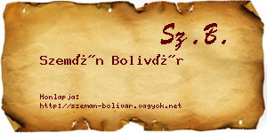 Szemán Bolivár névjegykártya